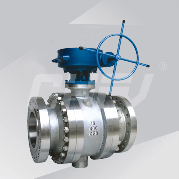 Stainless steel worm fixed ball valve