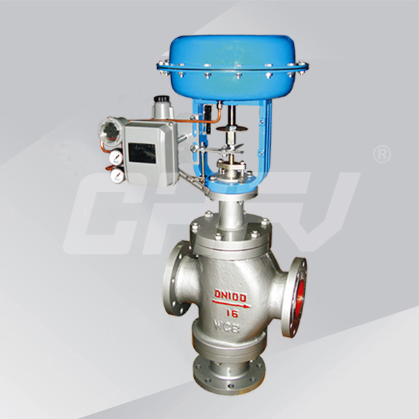 Pneumatic two-seat control valve
